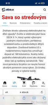 elektrobicykel Sava deck 9.2+ a  9.1+ - 10