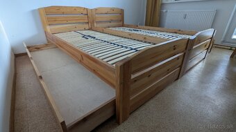 Posteľ 200x90 z masívu s úložným priestorom, roštom a matrac - 10