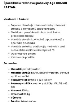 Ratanové kreslo + stolička - 10
