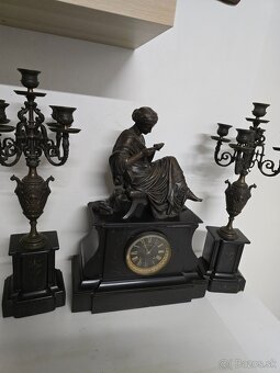 Krbove hodiny a svietniky bronz - 10
