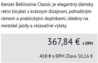 Retro dámsky bicykel NEPOUŽÍVANÝ Kenzel Bellissima - 10