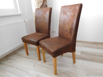 Písací stol, čalunené stoličky, koža hovazia na zem, - 10