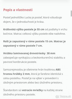 PREDÁM POSTEĽ s roštom a matracom - 10