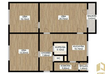 3 - IZB. BYT (86m2) s KOMOROU s OKNOM, SMRDÁKY, SENICA - 10