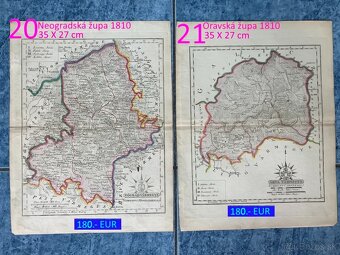 Slovenské župy 200 ročné mapy celá zbierka na predaj - 10