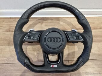 AUDI VOLANT KARBONOVY ZKOSENY s airbagom a RS padlami - 10