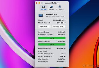 MacBook Pro 15" i7-2,2GHz/16GB/256GB, NOVÁ BATÉRIA,TOP STAV - 10