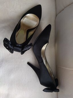 NOVÉ čierne saténové lodičky veľ. 36 (osobný odber) - 10