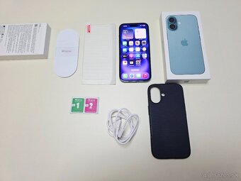 APPLE IPHONE 16 128GB TEAL TOP STAV,ZDRAVIE BATERKY 100% - 10