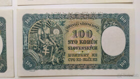 Bankovky Slovenský štát -  100K  vzácnejšia I. emisia - 10