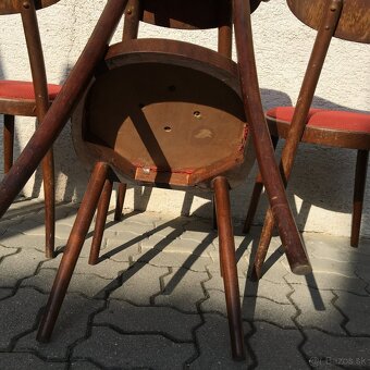 Retro starozitne stolicky Smidek Cesky Nabytek 1960 4ks - 10