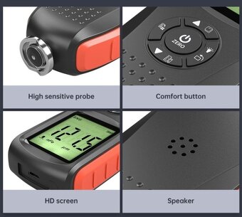 🔥 Nový kvalitný Merač hrúbky laku, Tester laku, Povlakomer - 10