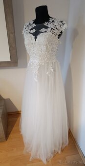 Svadobné šaty veľkosť L - 10