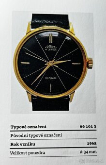 Československé mechanické vintage retro hodinky PRIM Brusel - 10