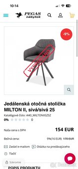 Sivé Otočné jedalenske stoličky - 10