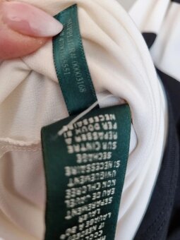 nové krémovo-čierne elastické šaty Ralph Lauren 38 - 10
