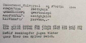 Starožitný písací stroj Underwood Universal z roku 1934 - 10