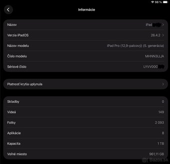 Apple iPad Pro 12,9” M1 1TB +  Pencil 2. gen. - 10