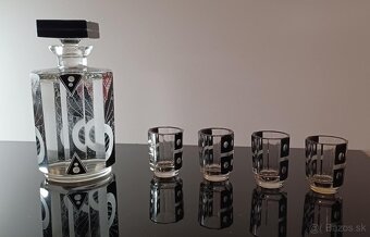 RESERVE. Luxusná stará karafa plus 4 poháriky Karl Palda - 10