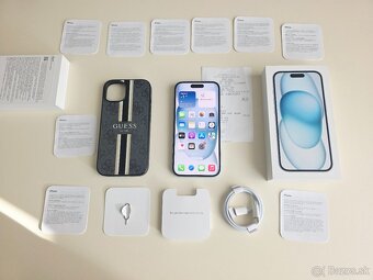 APPLE IPHONE 15 128GB,BLUE ,BATERKA 100%.ZÁRUKA - 10