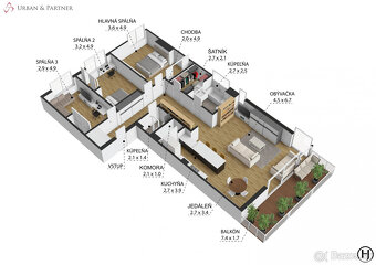 Príjemný  4 izbový byt na KOLIBE s vnútorným bazénom, saunou - 10