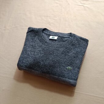 Vintage Lacoste sivý vlnený sveter vlna wool L - 10