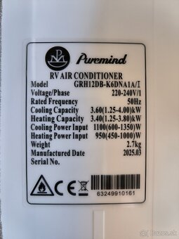 4 Kw Strešná klimatizácia Puremind 220 V 12000 BTU + Kurenie - 10
