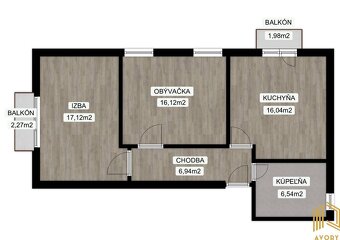 REZIDENCIA SADOVÁ / 2 - IZB.BYT (67m2), DVA BALKÓNY, SENICA - 10