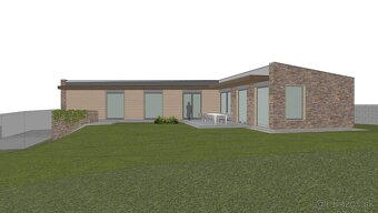 slnečný stavebný pozemok Badín - Na Dielnici s projektom RD - 10