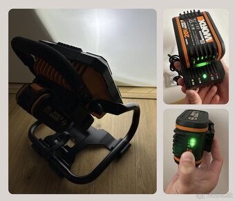 Aku pracovné svetlo WORX 20V WX026.9 s AKU a NABÍJAČKOU 150E - 10