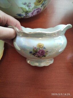 Obedová perleťova porcelánová sada - 10