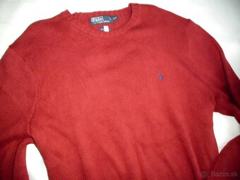 Ralph Lauren pánsky sveter tmavo červený 2XL - 10