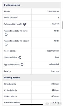 Odšťavovač Concept LO7026 čierny/nerez - 10
