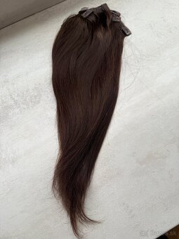 Clip in vlasy - živé, gaštan, 45 cm - 10