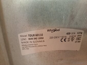 Práčka whirpool, záruka 15.4.26,dovoz v BA - 10