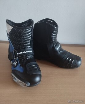Moto Kožené Nízke Topanky BMW Blue Osobne Aj Poštou - 10