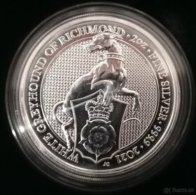 Strieborné mince séria Queen's beast - 10