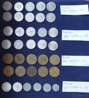 Zbierka mincí - Tunisko, Taliansko, Kanada, striebro ostrovy - 10