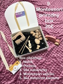 Detské montessori boxy, pomôcky hračky aktivity pre deti - 10