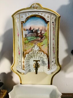 Starožitná nástěnná porcelánová fontána Francie - 10