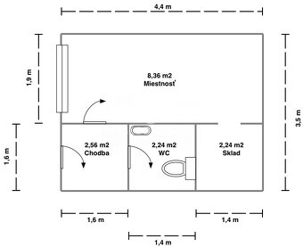 Obchodné priestory : Moyzesova - 15,4 m2 na prízemí - 10