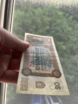 Bankovky Slov. štát 20 Ks Neperforované jednočíselné - 10