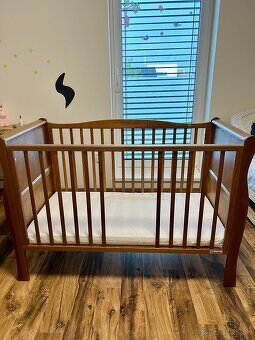 Detská postieľka Nobleo Vintage, prebaľovací pult, bariérka - 10