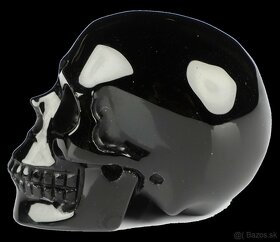 Anatomická čierna lebka, leštený obsidián 1,45kg - 10