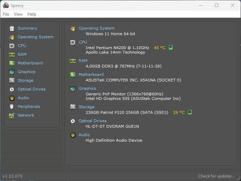 Asus VivoBook X541NA/Intel N4200/4GB/HD/256GB SSD/Bat ok - 10