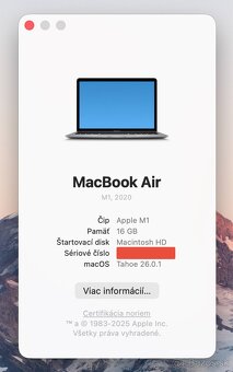 MacBook Air 13” 2020 (CTO), M1 8-core, 16GB/512GB - 10