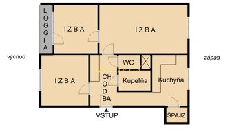 3 IZBOVÝ BYT S BALKÓNOM A ŠPAJZOU, TERNAVSKÁ UL., TREBIŠOV - 10