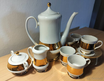 Predám bielo - zlatý dizajnový kávový servis - 10