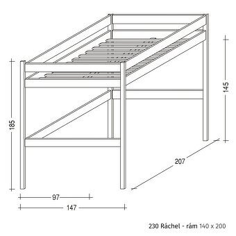 Poschodová posteľ Ráchel s policovými schodmi a skrinkou - 10