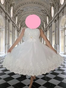 Nové svadobné L/XL krátke biele korzetové šaty - 10